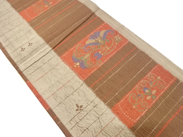 JAPANESE FUKURO OBI / WOVEN FLORAL SARASA